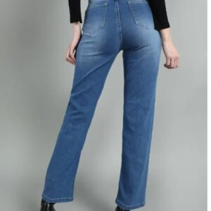 CHEMISTRY Women Straight Fit High Rise Blue Jeans 36