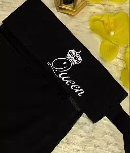 Private Label TRENDING EMBROIDERY WHITE QUEEN NOSE PIECE Black Colour