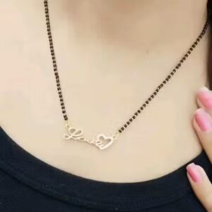 Private Label Cuple Name mangalsutras Black And Goldren Colour