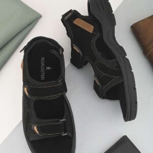 Roadster The Lifestyle Co Men Adjustable Strap Comfortable Sports Sandals Black colour 44 Size