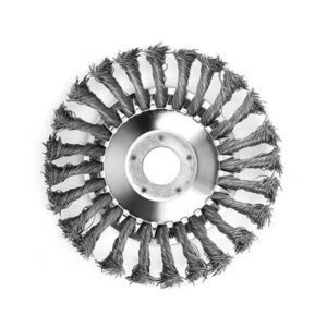 Private Label Rotary Steel Wire weeds Brush Head Coating for Paving Stone Pavement Driveway 15cm diameter