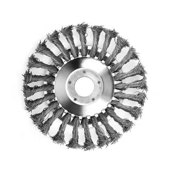 Private Label Rotary Steel Wire weeds Brush Head Coating for Paving Stone Pavement Driveway 15cm diameter