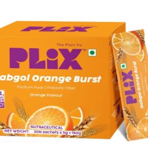 PLIX THE PLANT FIX Isabgol Orange Burst Improve Digestive Health And Gut 30 Days Serving