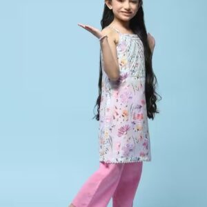 Biba Girls Floral Pint Flared Kurta with Palazzos SIZE 37 MINT BLUE