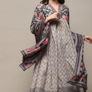 Biba Grey Cotton Gathered Suit Set SIZE 105