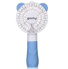 Geeky Portable Cute Bear Styled 2 Watts Rechargeable Handheld Fan Blue