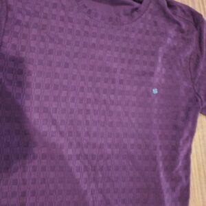 Private Label Polyester Regular Fit T Shirt purplle S