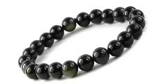 Private Label Natural Black Gemstone Crystal Bracelet