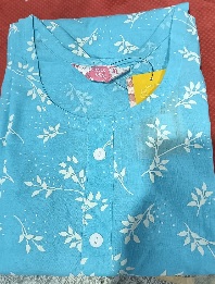 Miss Desi Womens Printed Sky Blue Colour Kurti XL Size