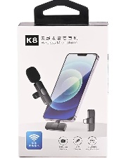 K8 2 in 1 Wireless Lavalier Microphone Clip On Mic with Type C Receiver for Android