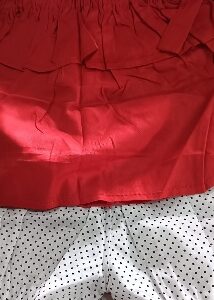Private Label Kids Girls Top And Pant Set White And Red Colour Free Size