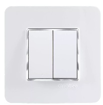 Havells Crabtree Signia Combined Plate PC Chrome Bezel White