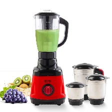 Kutchina Grindo Excel Mixer Grinder 500 Watt with 4 Jars Stainless Steel Blades Mixer Red Black Colour