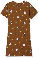 Private Label Girls Cotton Standard Knee Length Night Wear Regular Pajama Top Brown Colour 3 To 4 Y