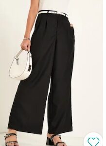 Pantaloons Black Solid Women Flared Pant 32