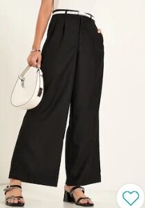 Pantaloons Black Solid Women Flared Pant 30