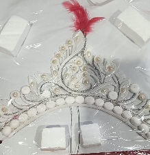 Private Label Bridal crown White Color Juttu Upakaranalu