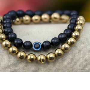Private Label Golden Pyrite Evil Eye Bracelet PACK OF 2