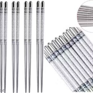 Private Label Chopsticks 4Pair Reusable Metal Chopstick