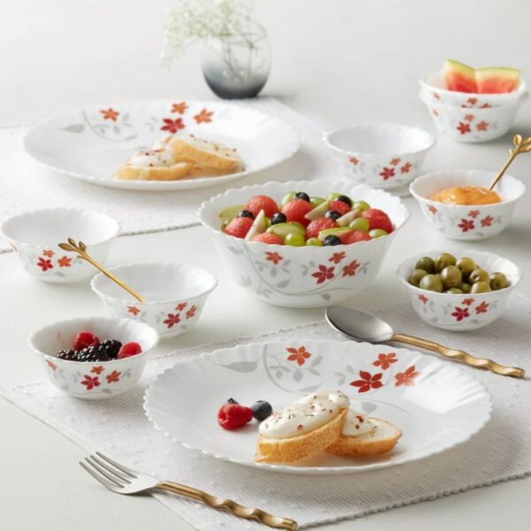 Borosil By Larah Rosalie Dinner Set 17 pc White Colour