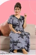 Private Label WOMEN Premium quality SATIN NIGHTY Blue And Black Free Size
