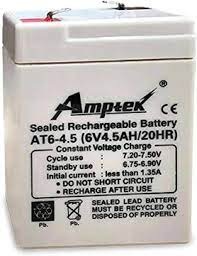 AMPTEK 6v 4 5amp Flooded Solar Battery 6 V