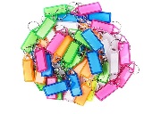 Private Label Plastic Keychain With Name Tag Label Set Multicolour
