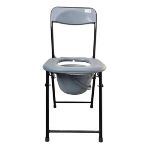 Entros Commode Chair Oval Small Black And Grey Colour