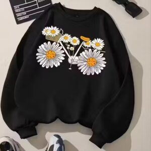 Private Label Premium Sweatshirt Casual Long Sleeve Fall Winter Black Free Size