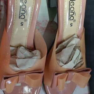 Private Label Transparent Bow Heels Size 6