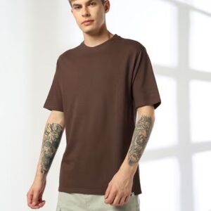 DNMX Men Regular Fit Crew Neck T Shirt Size XS dkbrown