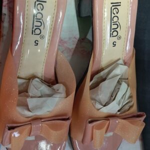 Private Label Transparent Bow Heels Size 4