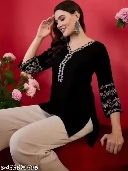 Private Label Short Kurti For Women M Size Black