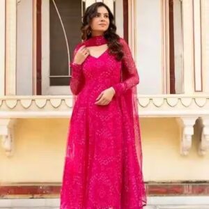 Private Label Designer Anarkali Suit For Women Pink Colour S Size