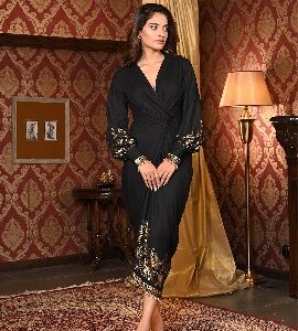 Wabi Sabi Foil Luxe Shirt Dress For Womens Black XXL Size