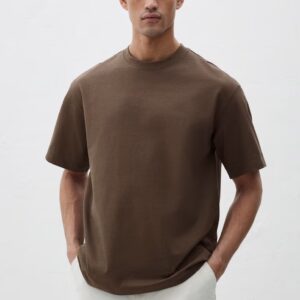 H And M Regular fit T Shirt For Mens S Size Brown Colour