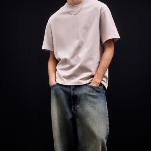 H And M Regular fit T Shirt For Mens S Size Pink Colour
