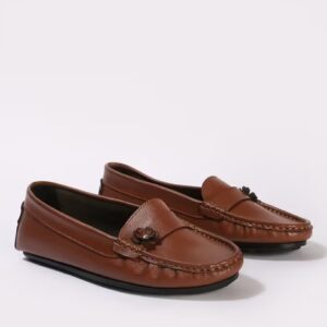 HI ATTITUDE Women Round Toe Penny Loafers Size 4 brown