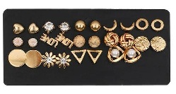 Private Label 14 in 1 Gold Texted Love Ear Tops Stud Earring