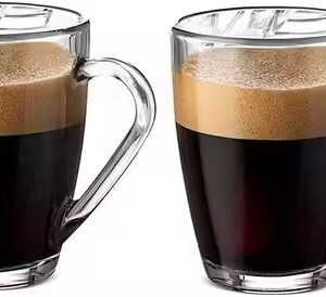 Private Label Crystal Clear Toughened Glass Coffee Mug Pack Of 2