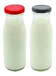 Private Label Small Glass Milk And Juice Bottle 2Pcs