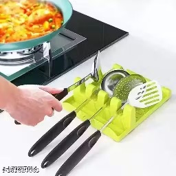 Private Label Heat Resistant Plastic Spoon Rest 4 Slot Utensil Holder Tray
