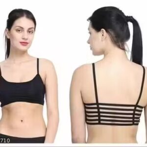 Private Lable Full Coverage Cotton Blend Lightly Padded Wirefree Free Size Black Bra For Women