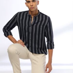 NETPLAY Men Striped Slim Fit Shirt navy Size 40