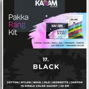 KADAM Fabric Dye Shade 17 Black Pack of 10Each Single Color Pouches
