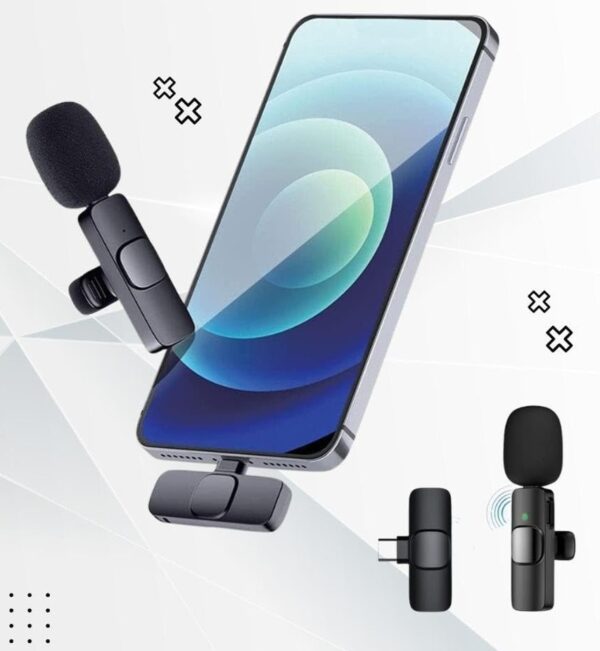 K8 Wireless Microphone for Smartphones Cameras Portable Clip on Mic
