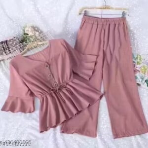 Private Label Pretty Modern Fancy Top And Bottom Sets For Girls Picgh Colour Free Size
