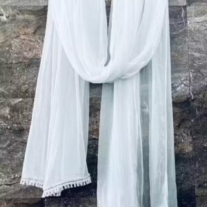 Private Label Stylish White Soft Fabric Dupatta For Women