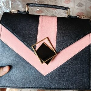 Private Label Women Pink and Black Colour Hand Bag