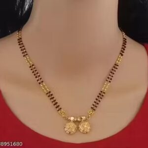 Private Label Women Mongolsutra Black and Goldren Colour Free Size
